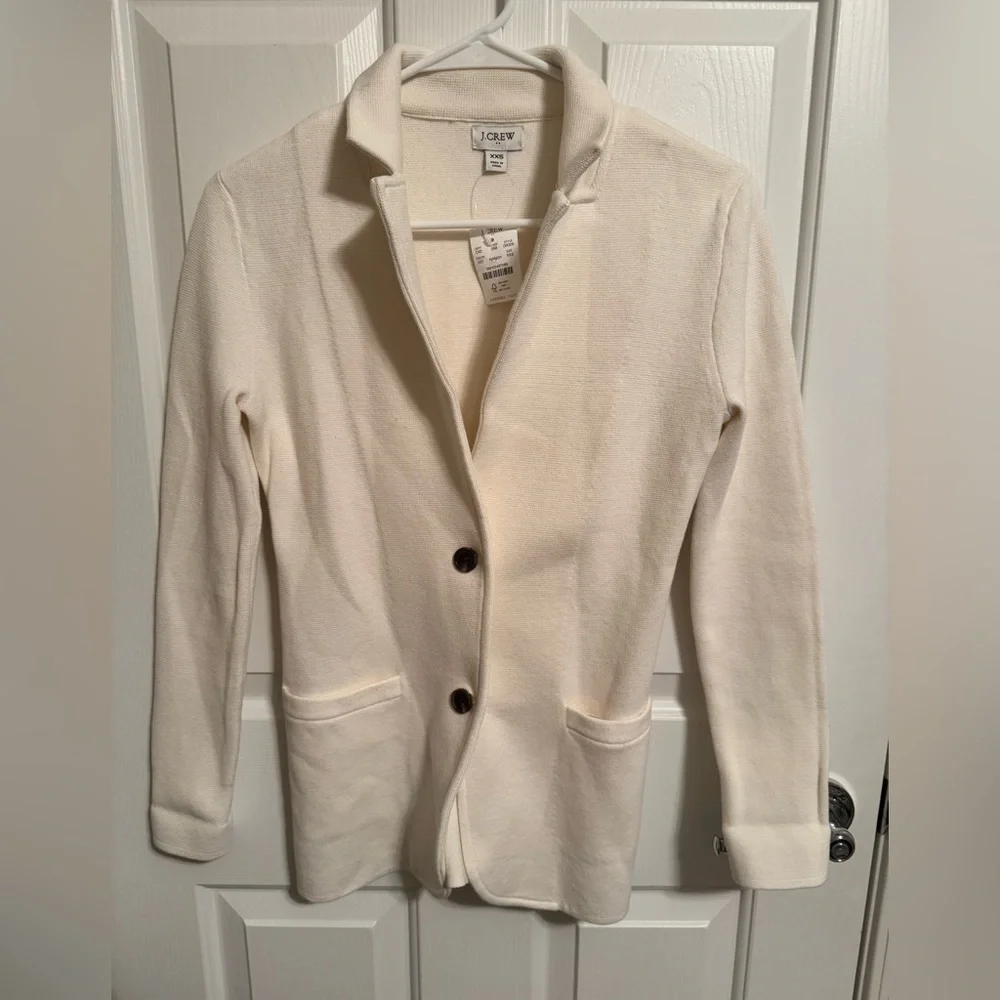 J. Crew Women’s Ivory Sweater 2 Button Blazer XXS